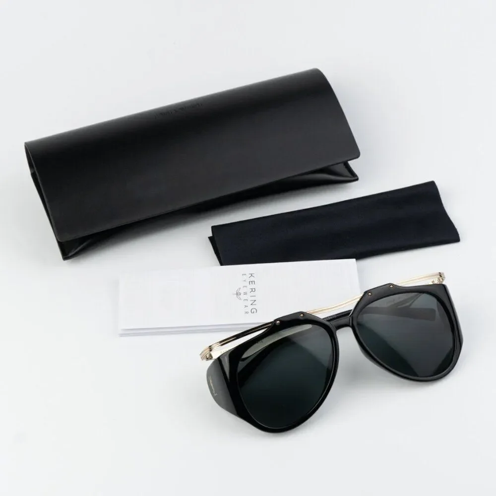 NEW Saint Laurent SLM137 AMELIA 001 Black Gold Grey Unisex Sunglasses